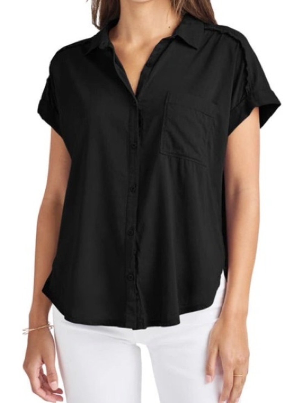 Splendid /// Women’s Paige High-Low Cotton Blend Shirt - Size Medium
